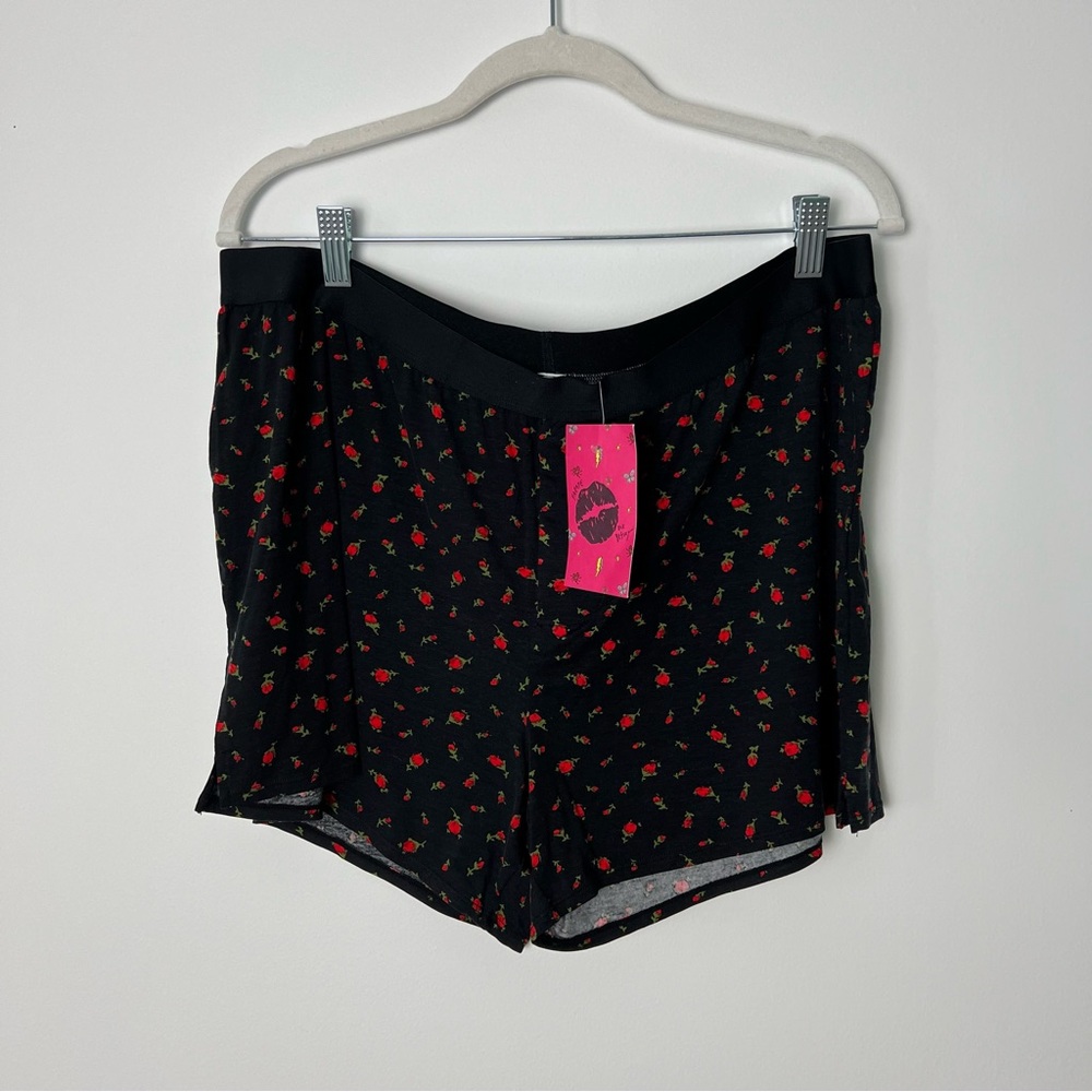 Betsey Johnson Black and Red Pajama Shorts